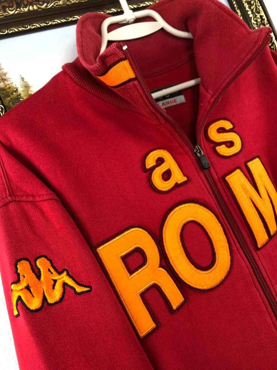 Vintage Kappa AS Roma Football Jacket Soccer Zip Track Top Vintage Kappa AS Roma Football Jacket Soccer Zip Track Top