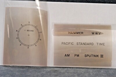 SPUTNIK III HAMMER WWV TRANSPARENCIES OF SOME SORT - 1958 -  WHAT IS THIS?