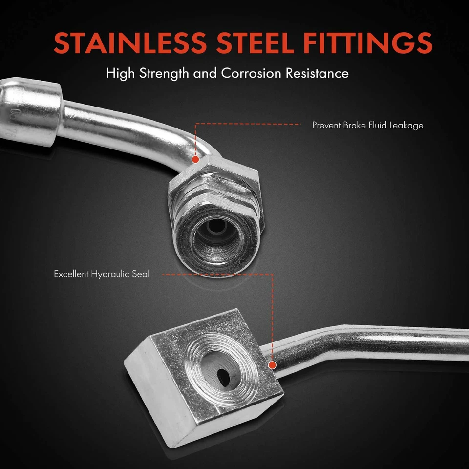 2x Manguera hidráulica de freno delantera izquierda y derecha para Ford E-150 E-250 E-350 Super Duty Foto 4 de 4