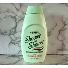 Vintage HERBAL Shower to Shower Deodorant Body Powder with Baking Soda 8 oz NOS