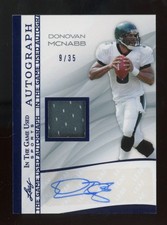 2025 Leaf In The Game Used Sports Blue Donovan McNabb 9/35 Auto Jersey 