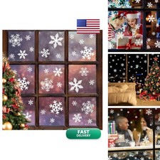 LUDILO 135Pcs Christmas Snowflakes Window Clings Decals WOSHO2-18