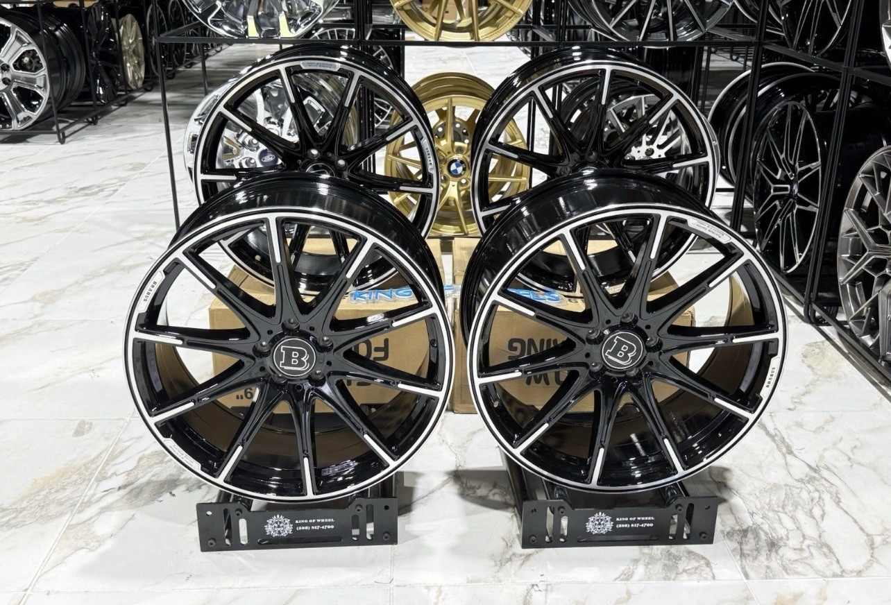  4PCS 20x8.5/9.5 Staggered Set Fits Brabus 5x112 ET35/35 CB66.6 Black MF