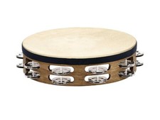 Meinl Percussion Traditional Goatskin Headed Wood Tambourine with Stainless