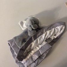 Carters Light Gray Elephant Lovey Security Polka Dots Blankie Satin Trim 14  