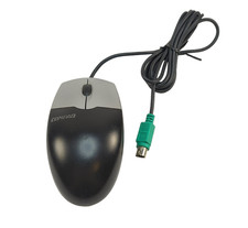 COMPAQ N3 Optical Mouse PS2 PS/2 WIRED Corded Black Transparent Bottom Vintage