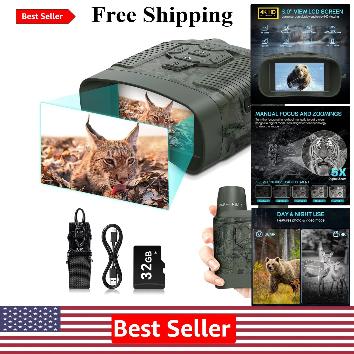 Binoculars With 656ft Range - Perfect For Adventurers