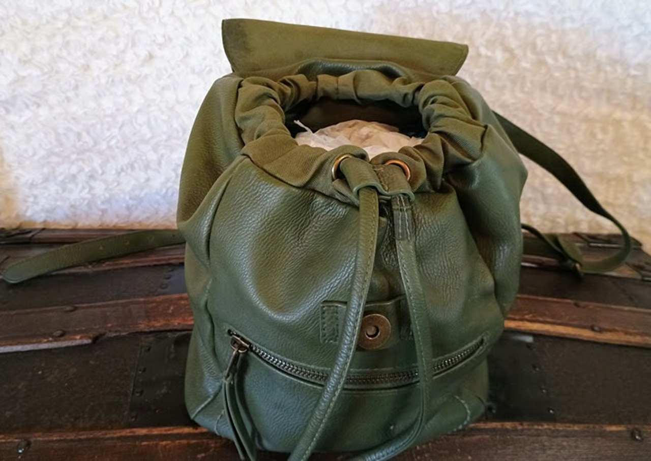 Universal Thread Small Green PU Backpack Hand Bag… - image 4