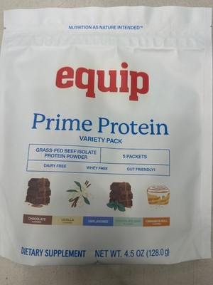 Equip Prime Protein Variety Pack Grass-Fed Beef Isolate Powder 5 Packets 4.5oz