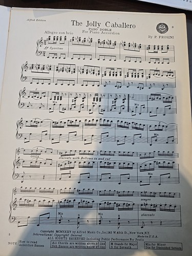 Jolly Caballero Modern Accordion Solos Paso Doble Pietro Frosini Sheet Music SM1 - Picture 2 of 4