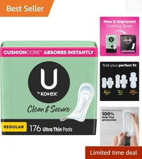 CushionCore Ultra Thin Pads - 4 x 44 Pack, Hypoallergenic & Dermatologist Tested