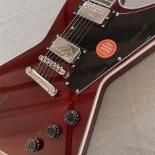 Solid Electric Guitar Stainless Rounded Fret Edge Bone Nut Burgundy Fast Ship