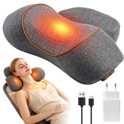 3in1 Nackenmassagekissen mit Wärmefunktion Akku 2500mAh USB für Auto & Reise