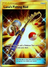 Lana's Fishing Rod 266/236 Secret Rare Cosmic Eclipse Pokemon Holo Near Mint
