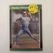 1989 Donruss Baseball Card  #43 Randy Johnson Hof Rookie Montreal Expos