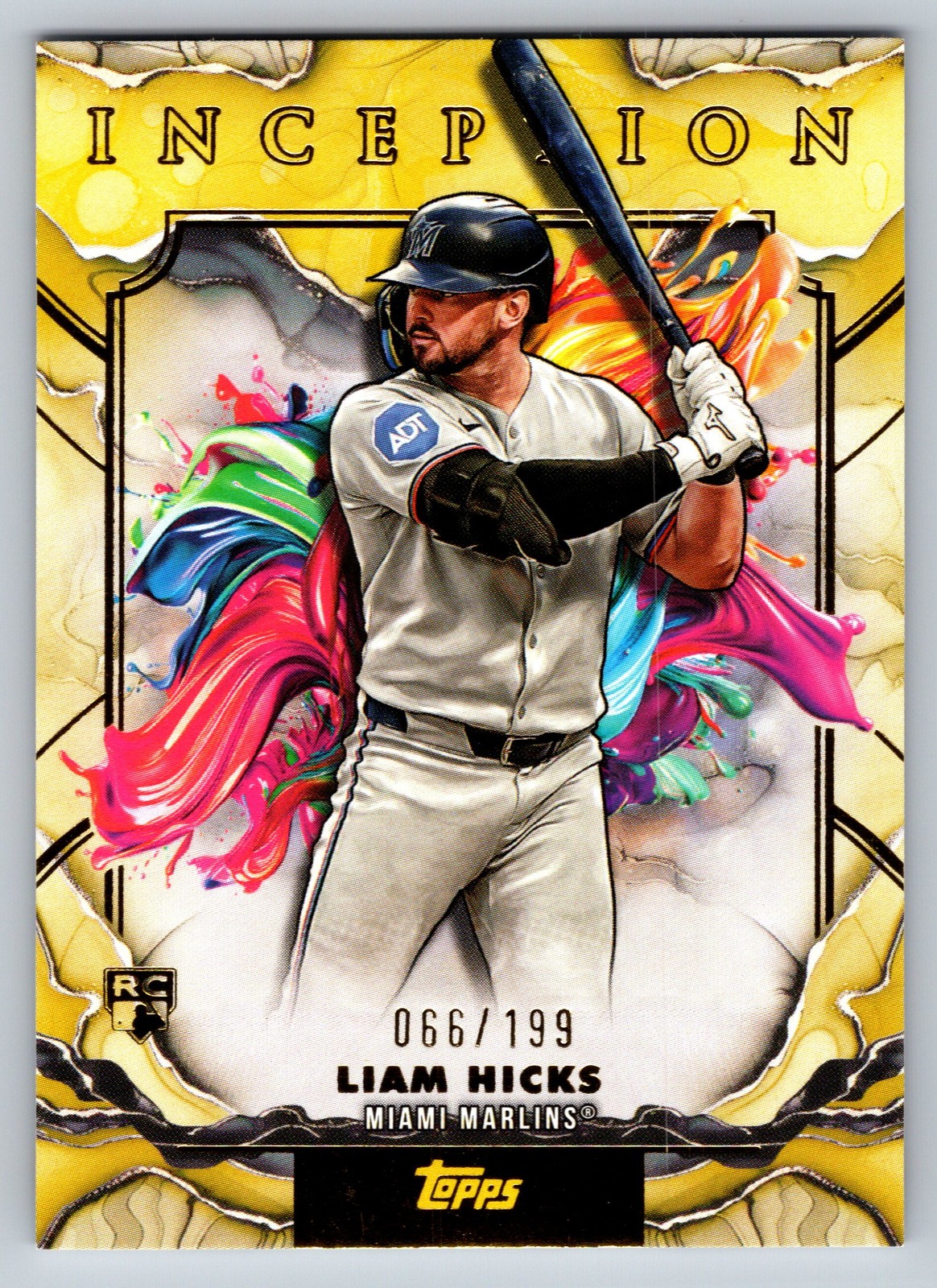 2025 Topps Inception #81 Liam Hicks Yellow #/199 Rookie RC