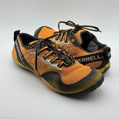 Merrell Trail Glove Barefoot Trail Running Shoes Mens 9.5 Dark Cheddar Orange