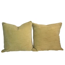 Callisto Home Euro Down Filled Yellow Pillows With Zip Cover 24" 