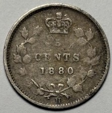 1880-H Canada 5 Cents Silver &mdash; Circulated