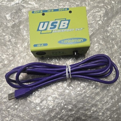 Midiman USB Midisport 2x2 MIDI Interface w/ Cable Dual In/Out Ports Not-Tested
