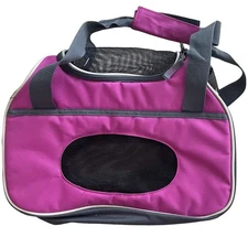 Pet Dog Cat Carrier Soft Sided Comfort Bag Travel Case Mesh Window Plane 15”