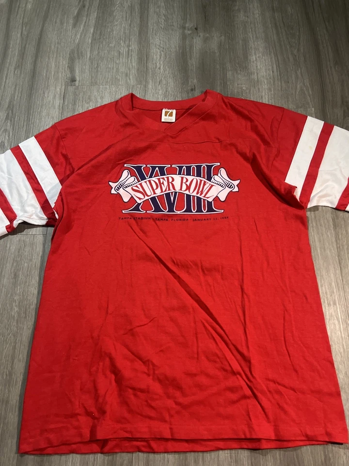 Винтажная футболка NFL Super Bowl XXVIII красно-белая мужская большая 80-е футбольная графика - Изображение 2 из 4