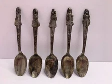 Vtg Complete Set Dionne Quintuplets Quints Spoons Christmas Stocking