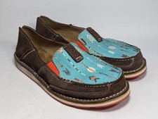 Ariat Shoes Cruiser Arrow Moc Brown Turquoise Suede Loafers Women's Size 11 B