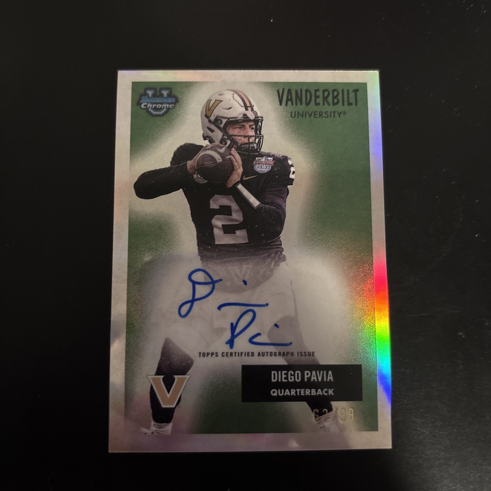 2025 Bowman Chrome U Diego Pavia 1955 Bowman Auto Green /99 #55AV-DP