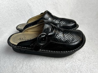 Alegria Clogs Mules Mary Jane US 7.5 - 8 / EU 38  PG Lite Slip On Black Leather