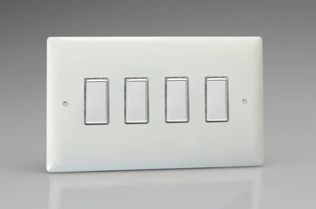 Dimmer White V-Pro Multi-Point Value Polar 100w Max 4-Gang Varilight JOT104C