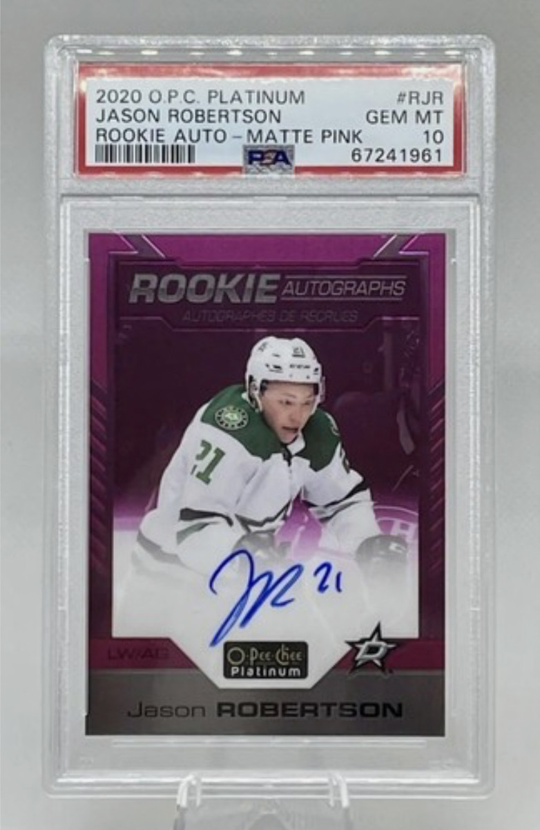 Jason Robertson Matte Pink Rookie Card #/99 PSA 10 OPC Platinum 2020-21 Dallas