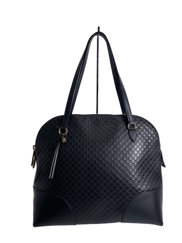 GUCCI Handbag Leather BLK 449243 Used
