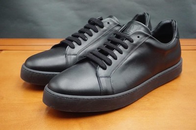 Bruno Magli Magnifico Shoes Mens Size 13 US Black Leather Sneaker Lace Up Italy