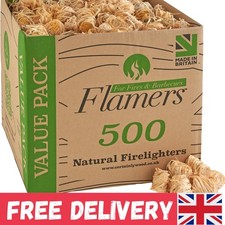 500 Eco-Friendly Natural Wood Wool Firelighters – Odourless & Made in the UK 0.10 per lighter