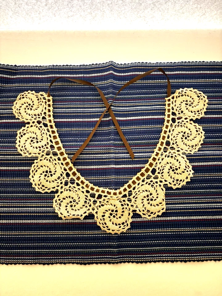 批量 10 件 复古 可移除项圈 蕾丝+钩针+项圈+珍珠闭合+链+丝带 — 第 3/4 张图片