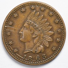 1863 Flags, Dums, Cannons, Patriotic Civil War Token CWT