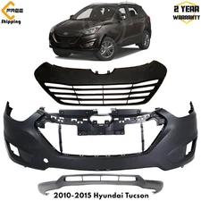 Front Bumper Cover Primed & Lower Valance Kit For 2010-2015 Hyundai Tucson