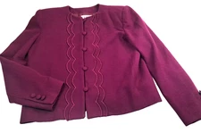 Vtg Kasper Magenta Blazer Jacket Women's 8 Lined Career Wear Classic Fit