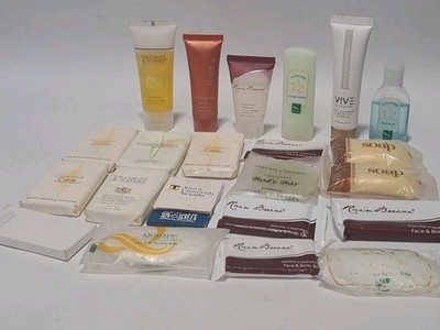 Lot of 23 Hotel Toiletries Assorted Bar Soaps ,Shampoo,Conditioner Travel Size