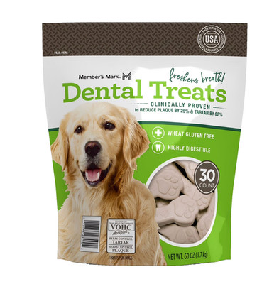 Member s Mark Dog Dental Treats 30 Ct Breath Freshening Plaque & Tartar Control