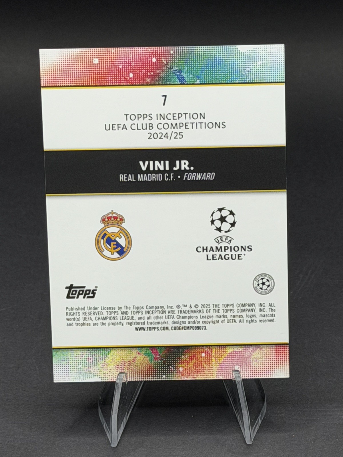 Topps Inception 2024/25 Vini Jr Vinicius Junior First XI Base Card Real Madrid view 2