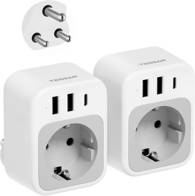 Adapter Südafrika Steckdose 2er Pack, Reiseadapter Südafrika mit USB C, S