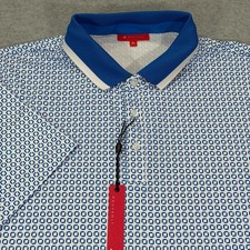 Redvanly Devine Golf Polo Shirt Mens XL Marine Blue Geometric Stretch NWT
