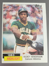 1984 Topps RICKEY HENDERSON Oakland Athletics 1983 Highlight 100 Stolen Bases #2