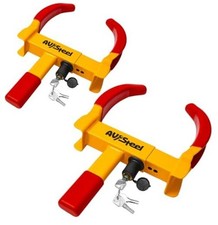 2pcs Universal Wheel Lock for Car, Clamp Heavy Duty Trailer Wheel Lock,