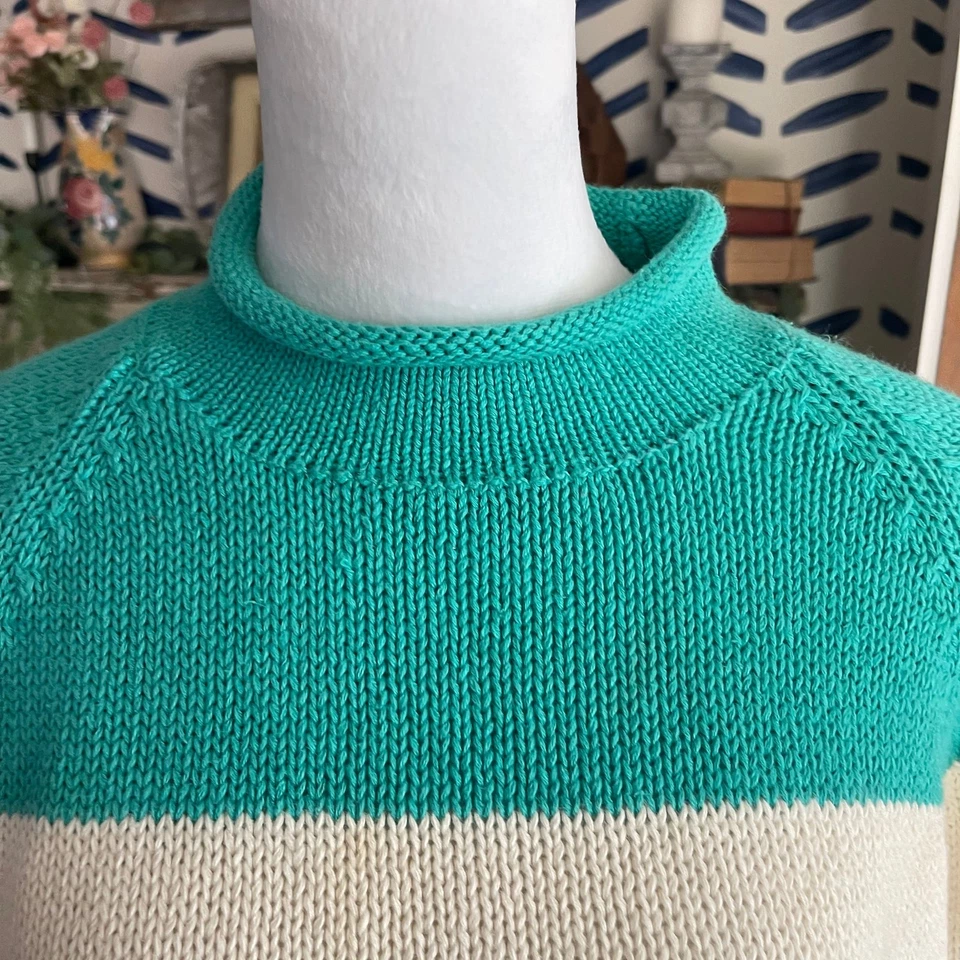 Vintage 90s Streetwear Striped Chunky Ribbed Knit Sweater - Image 3 of 4