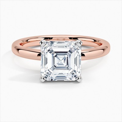 3Ct Radiant Lab Grown Diamond Engagement Ring F VS1 IGI/GIA 14k Rose Gold