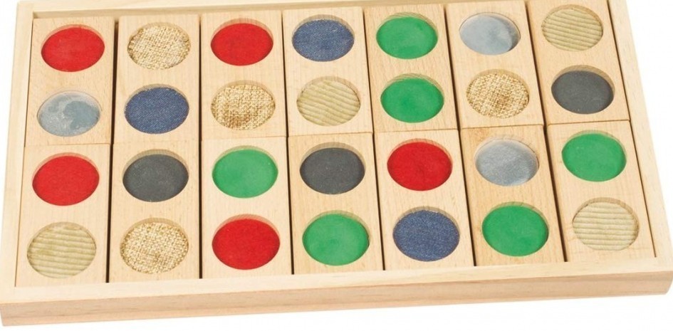 Domino Tactil jeu de société sensoriel et ludique pour apprentissage Montessori