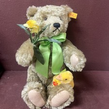 Steiff Jointed Growler Daphne Spring Bear w Pilla Duck Missing Some Flowers